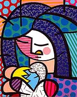 Romero Britto 'Mother & Child'