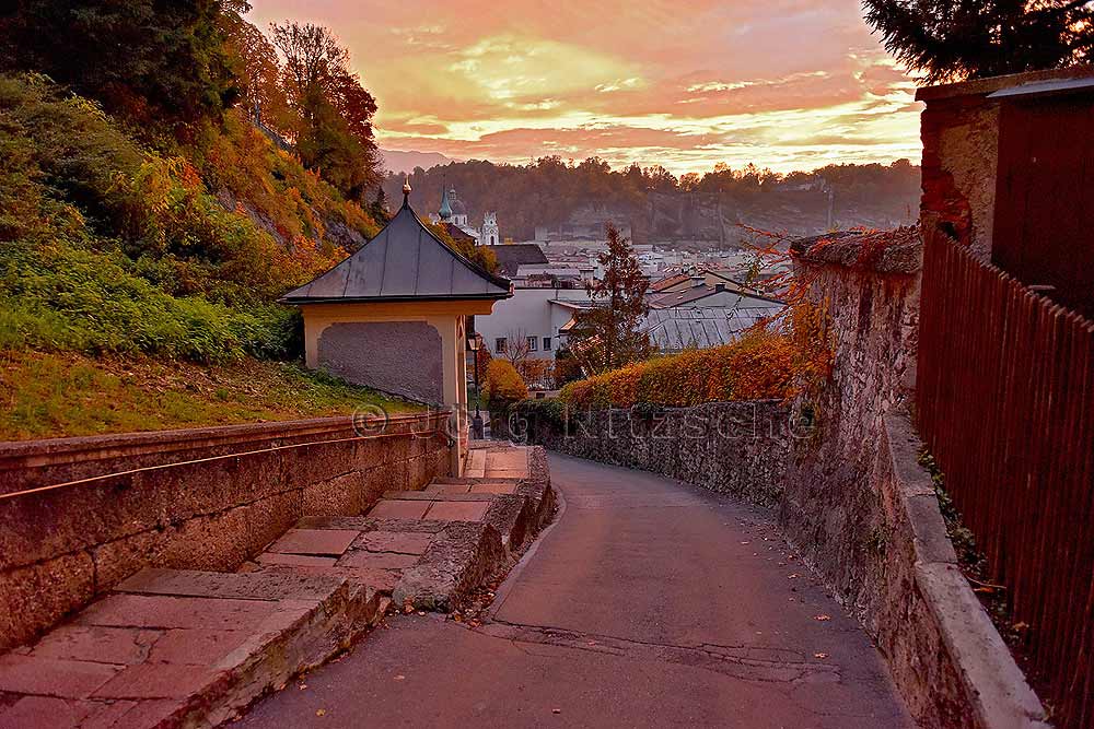 Abendstimmung am Kapuzinerberg - Salzburg, Austria - Weihnachten in St. Wolfgang - Jrg Nitzsche, Hamburg, Germany